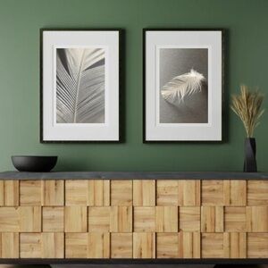 Modern Feather Art Print Set (frames not included)